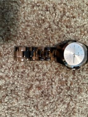 Coach Tortoiseshell Link Watch with Silver Dial